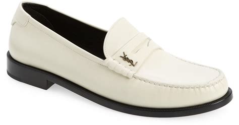 white ysl loafers|YSL penny loafer.